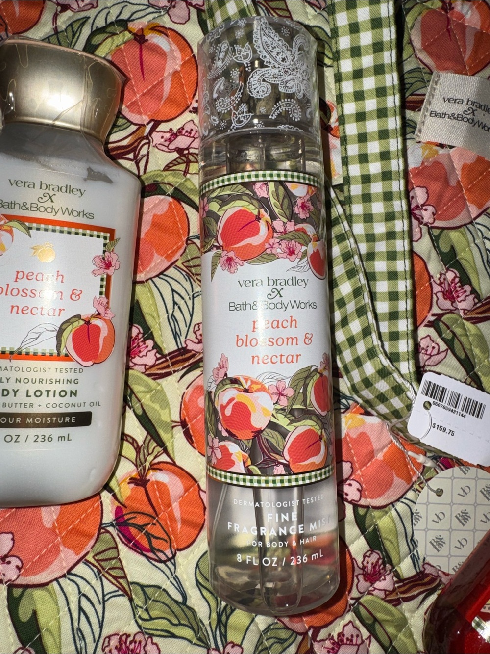 Vera Bradley x Bath & Body Works Peach Blossom & Nectar Gift Set Tote included - Picture 4 of 8